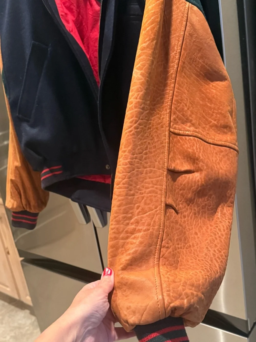 Vintage Gant Colorblock Wool Varsity Jacket Leather Sleeves - Picture 11 of 15